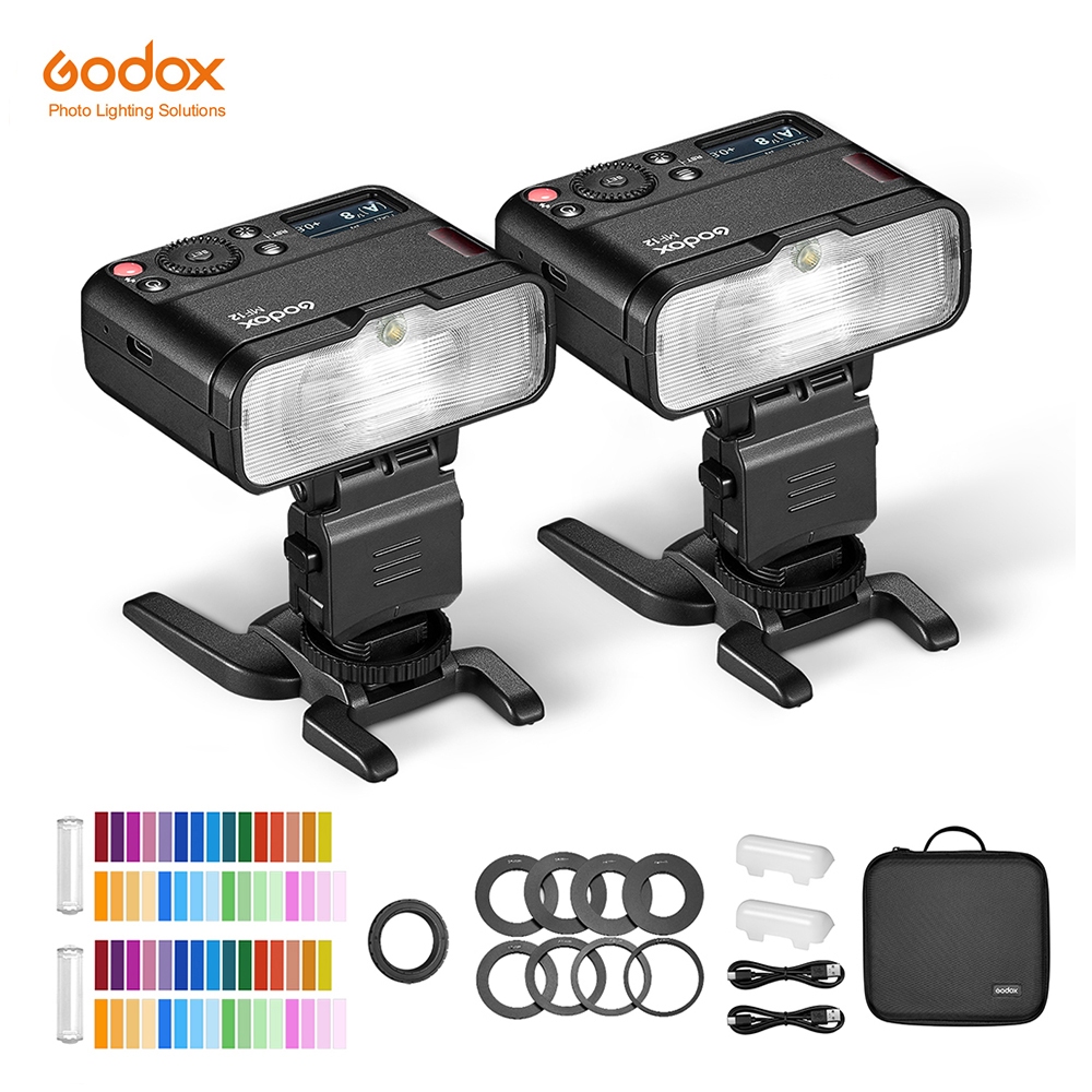 Godox MF12 Macro Mini Flash Speedlite Integrado X System TTL + Difusor De Filtro Colorido Para Tiros