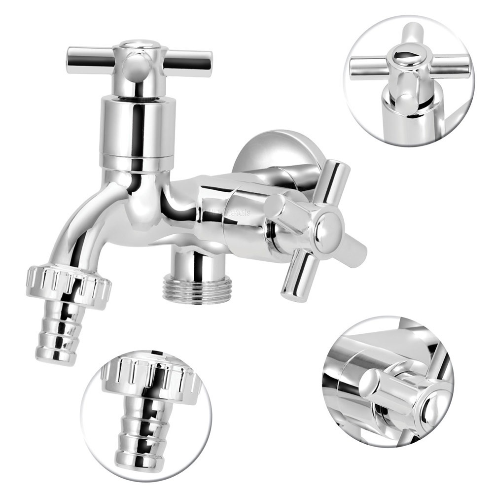 haosin Torneira Tanque Maquina Lavar 2 Saídas Abs Cromado 1/4v