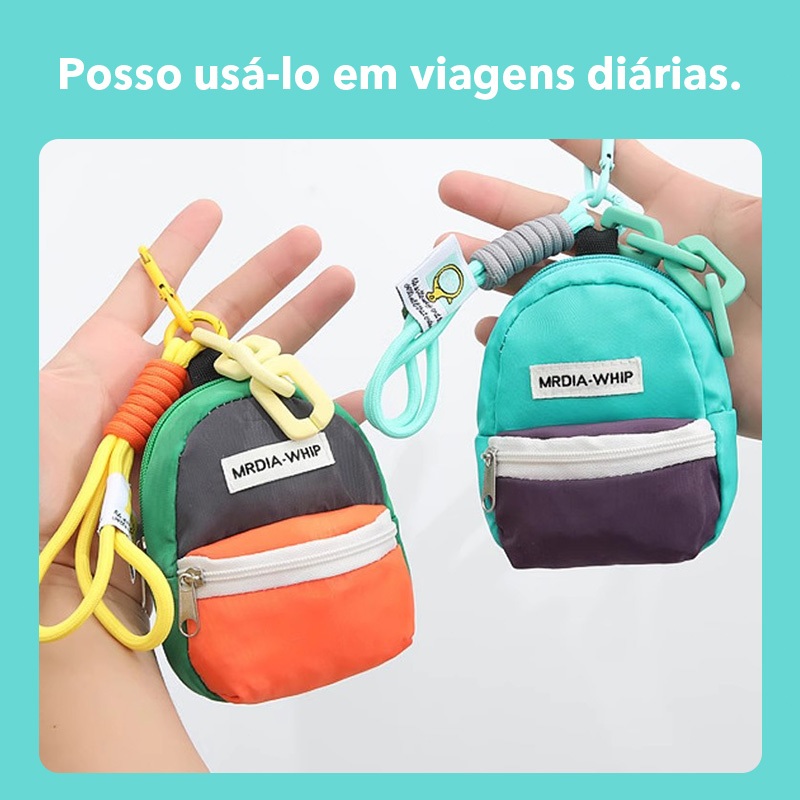 Bolsa de moedas colorida dopamina com cordão portátil, bolsa de moedas, batom, armazenamento de chave