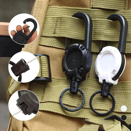 Chaveiro Retrátil Anti Perda 68cm Fivela Tática Esporte Ao Ar Livre