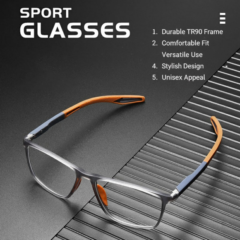 TR90 Óculos Esportivos Luz Azul Bloqueando Antiderrapante Basquete Futebol Verão