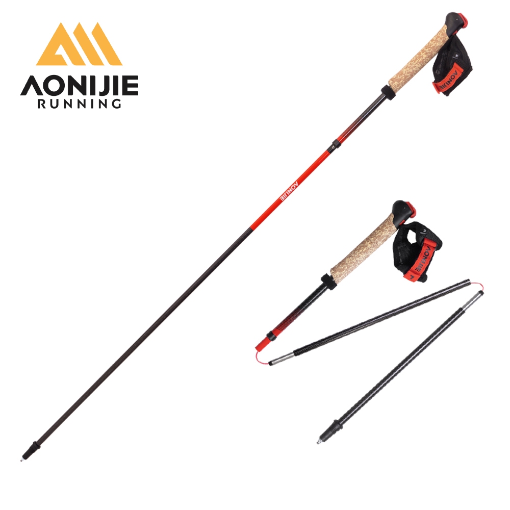 AONIJIE E4218 Bastões De Trekking Dobráveis De Fibra De Carbono Caminhada Leves Com Punhos Antiderrapantes