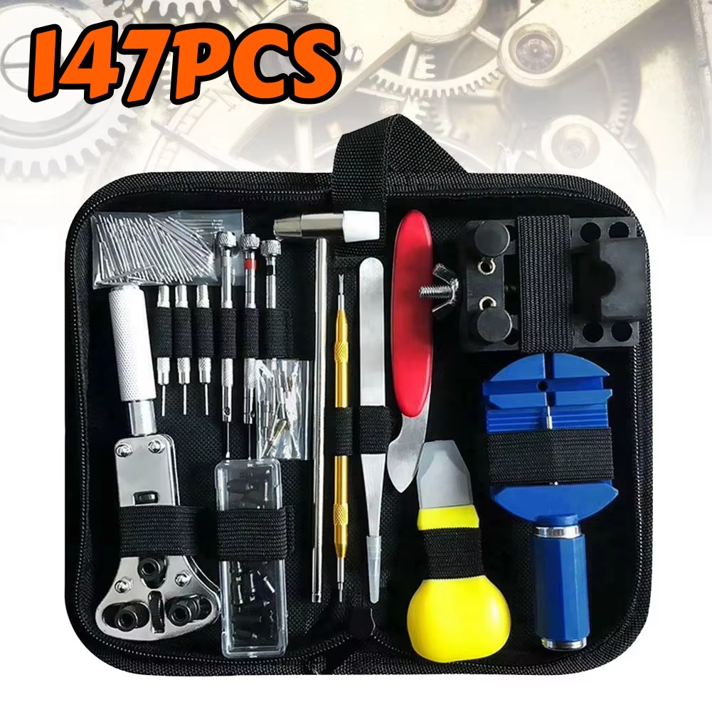 Conjunto De 147 Peças Kit De Reparo De Relógio Kit Completo De Ferramentas Para Relojoeiro