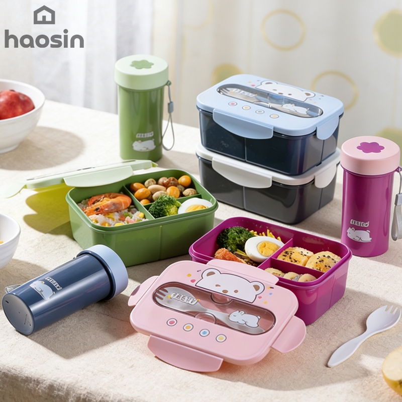 haosin Kit Marmita Portátil e 550ml COPO e Talheres Vedação e Prevenção de Vazamentos