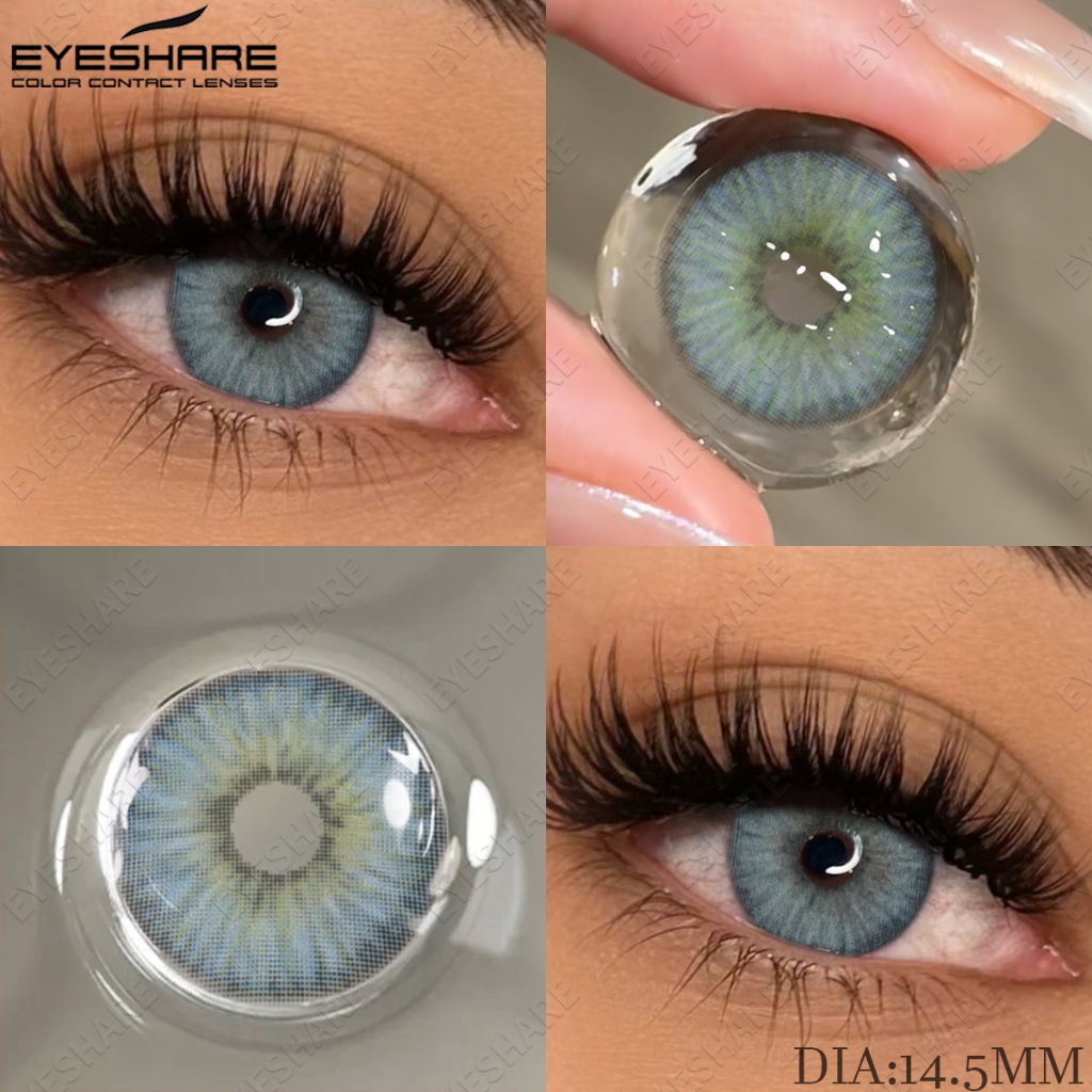 EYESHARE 1 Par De Lentes De Contato Coloridas Da Moda Para Olhos , Azuis/Grisalhos , Envio Rápido Do Brasil