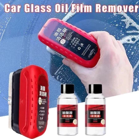 Limpeza De Filme De Óleo De Removedor De Escova De Vidro De Carro Com Pano De Esponja 120ml
