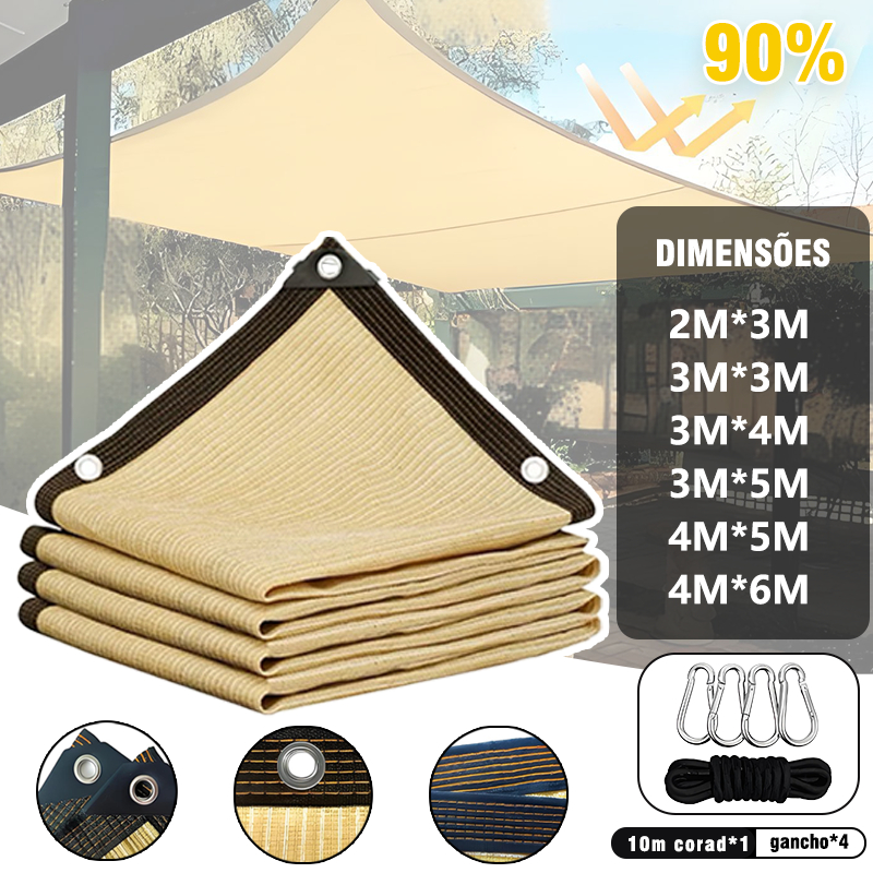 Acampamento ao ar livre Toldo Para Varanda Sombrite 90% Tenda Para Carro + Corda + Trava de segurança