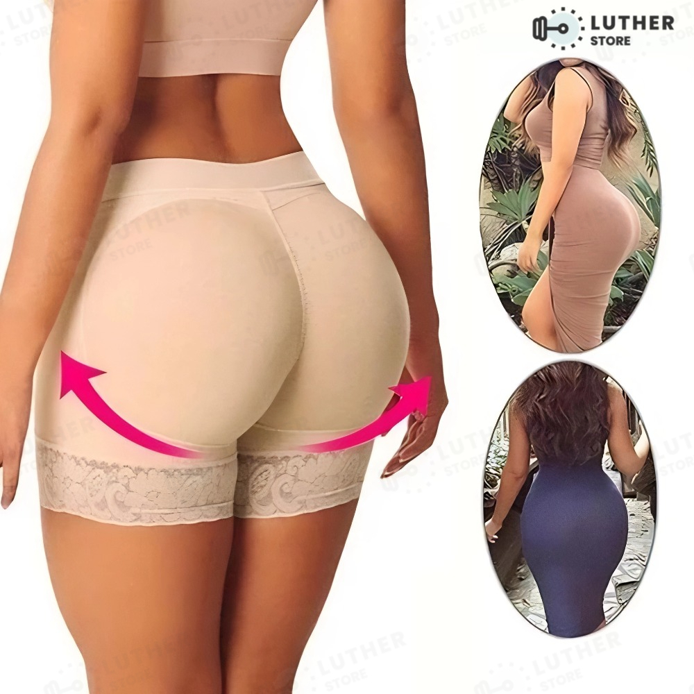 Calcinha Acolchoada Feminina Intensificador De Quadril Preto/Bege M-XL Modelador Sexy Com Acolchoamento Confortável Rou