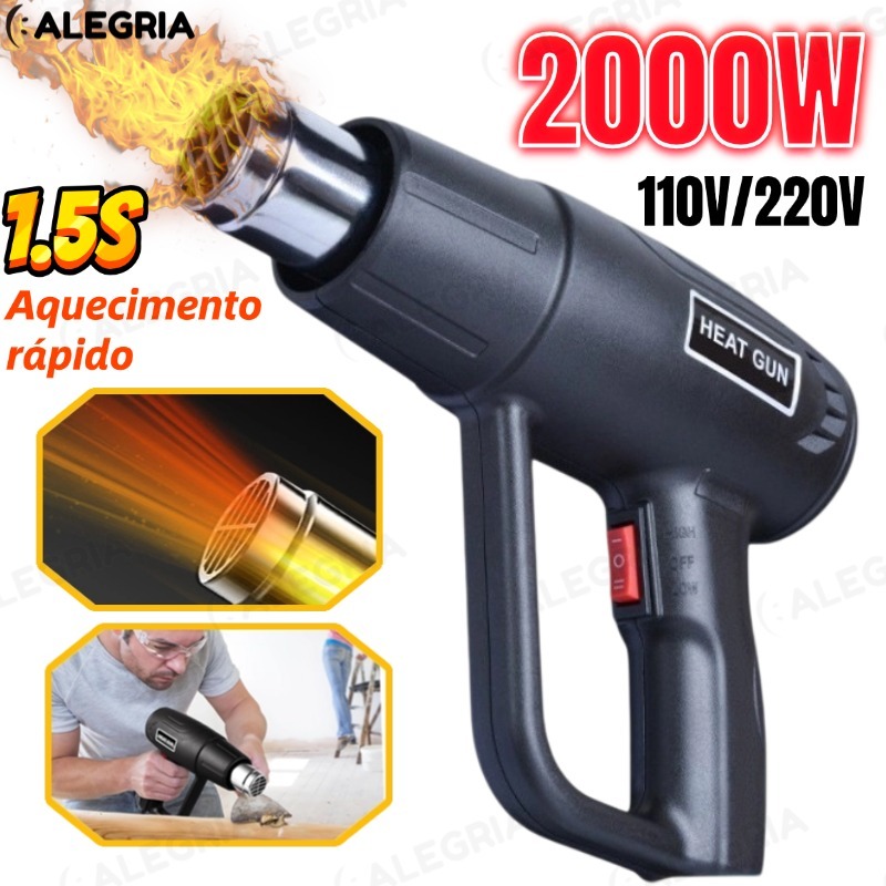 Soprador Térmico 110v 220v Duas temperatura 2000w até 550 °C Utensílios Domésticos Prático-ALE
