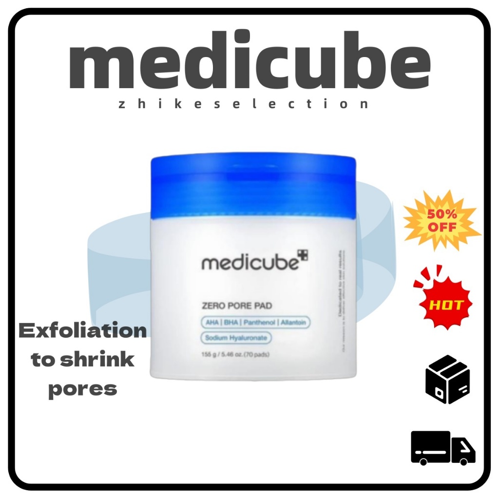 5.5 [Medicube] Zero Pore Pad 2.0 (155g)-Almofadas De Toner Esfoliante AHA/BHA Para Aperto De Poros , Remoção De Cravos E