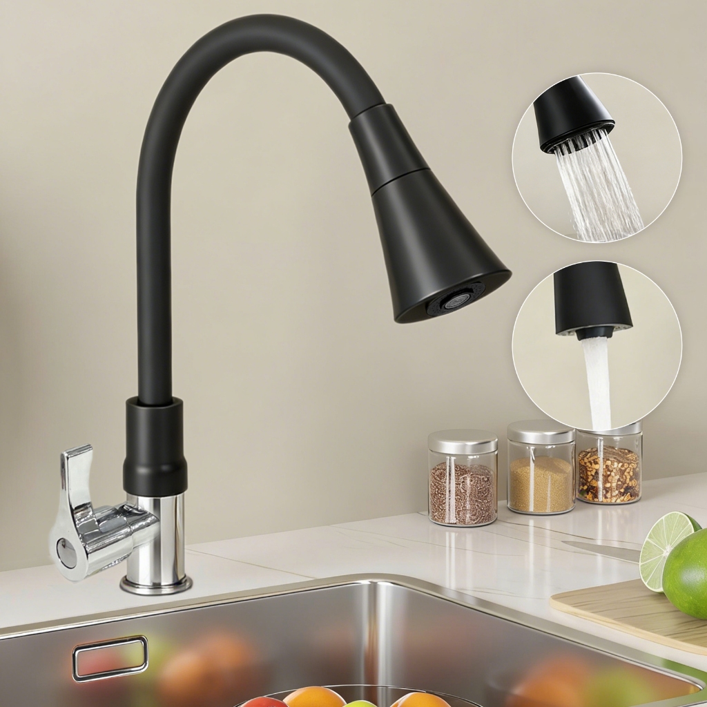 Torneira De Cozinha Em Formato De Cabeça De Chuveiro HONGYU-Água Fria Única , Silicone E Inoxidável Montada Na Parede Pi