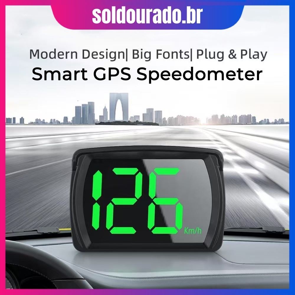 Velocímetro GPS Digital HUD Para Carro Velocímetro Inteligente Com Tela LCD HD Adequado Para Todos Os Carros E Ônibus