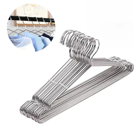 Kit 40/30/20/10 Cabides Tintureiro Metal Aço Cromado Adulto Cava Resistente Cabide