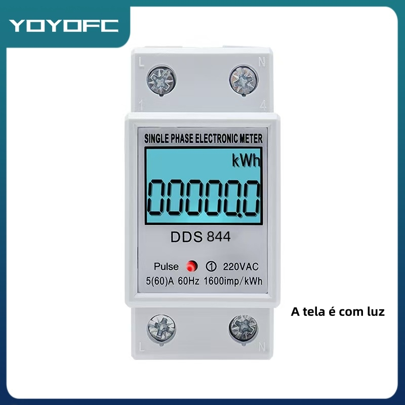 Medidor De Consumo De Energia Monofásico Com Display Digital LCD 60A