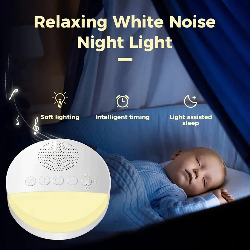 Aparelho Máquina de ruído branco Calmante Bebê Sono Relaxamento USB Recarregável luz noturna TUDO