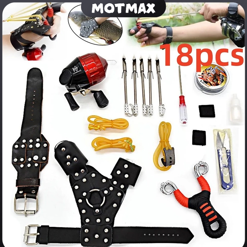 Kit Com 18 Itens Completos Para Pesca Estilingue Spincast Carretel Profissional E Dardos
