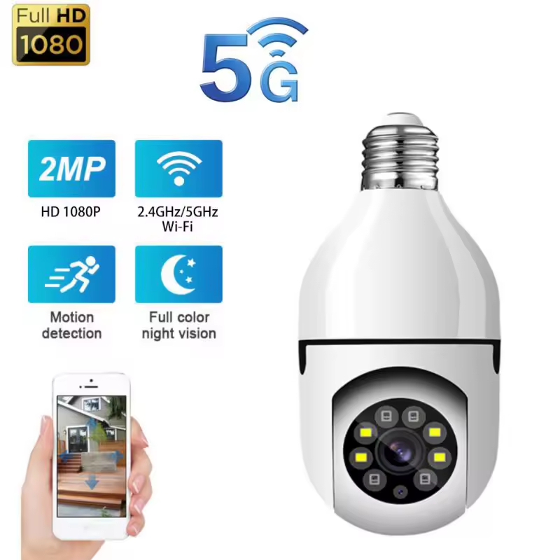 Câmera Segurança Prova D'água Infravermelho Lâmpada Sem Fio 360 Wifi E27 App Icsee Prova Dagua Security Cameras