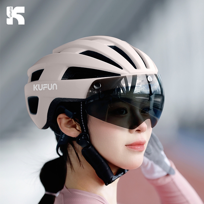 Capacete De Ciclismo KUFUN Com Óculos Destacáveis Ajustáveis De Estrada Bicicleta Respirável Acessórios