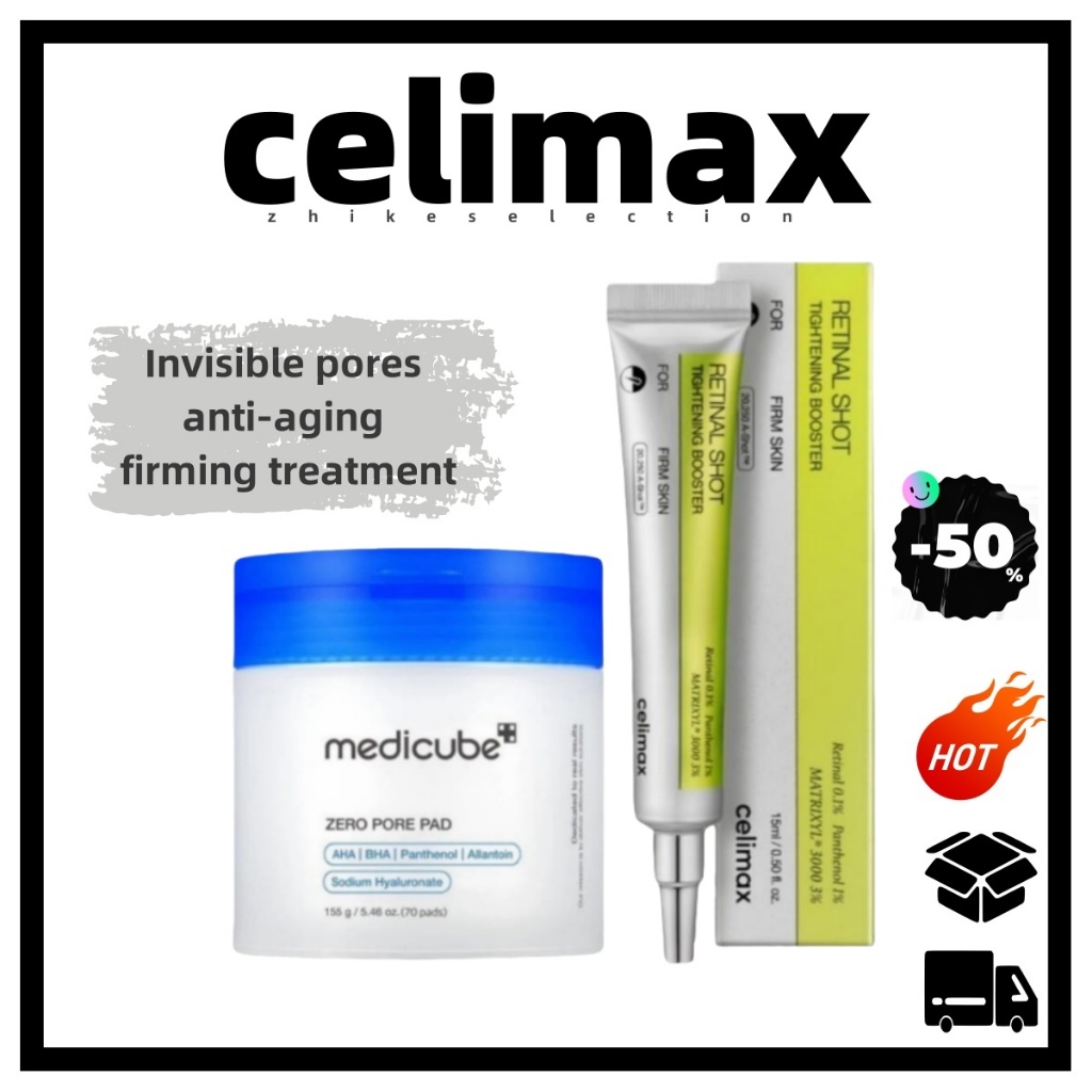 5.5celimax + medicube Vita A Firming Enhancer Serum + First Zero Pore Patch | Esfoliação Reduz Secreção Do Sebo Encolhe 