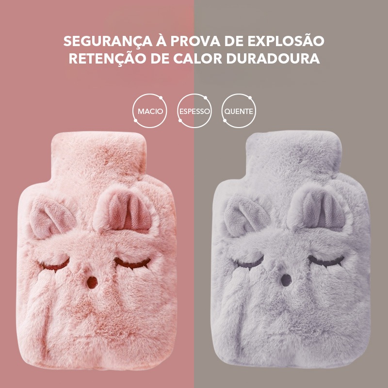 【Pronta Entrega】 Bolsa De Agua Quente Pelucia Alivio De Colica Dores Termica Macia Reutilizavel