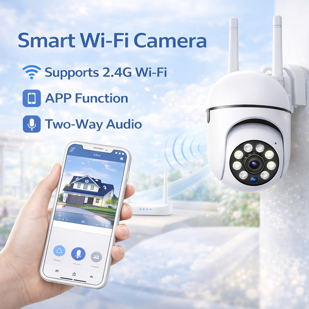 Câmera De Segurança IP À Prova D'água WiFi De 360 Graus 1080P FHD CCTV-Light Flash Vision Night Ip6 IR