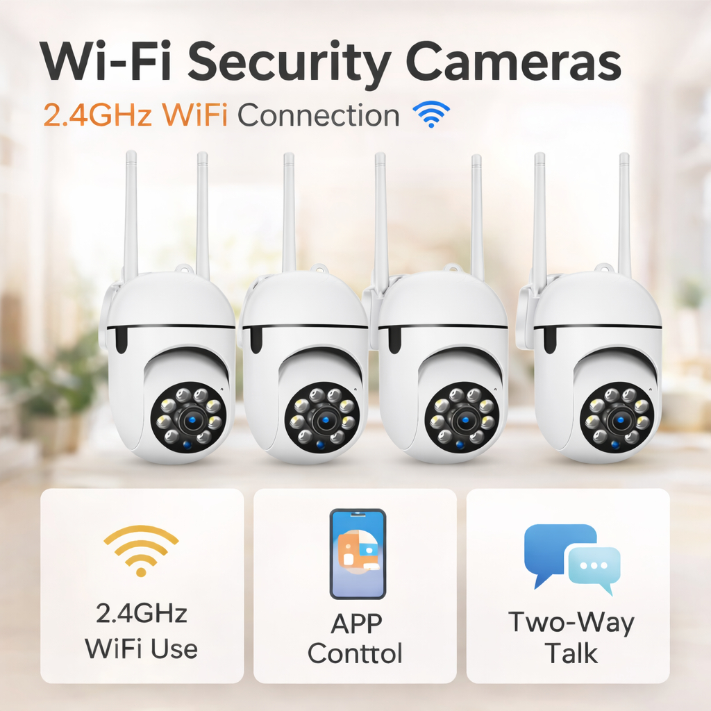 Câmera KIT4 A7 1080P De Rede Sem Fio À Prova D'água Wi-Fi Visão Noturna Infravermelha É Amplamente Utilizada Para Monito