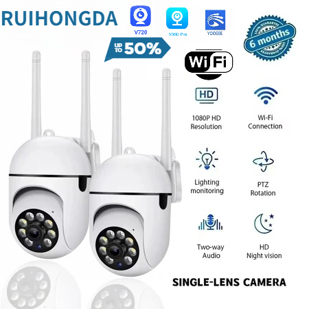 KIT2 WiFi CCTV 1080P FHD 360 ° Câmera De Segurança IP À Prova D'água Visão Noturna Por Voz Bidirecional Rastreamento Aut