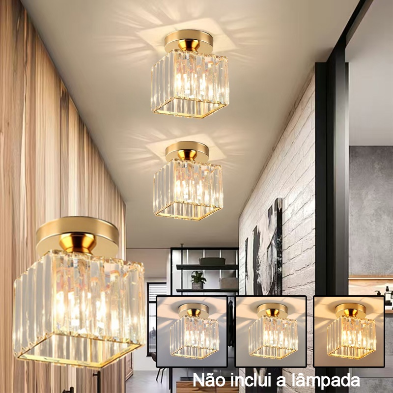 Luz De Teto De Cristal , LED Minimalista Moderno , Adequada Para Corredores E Varandas , 110V– 220V
