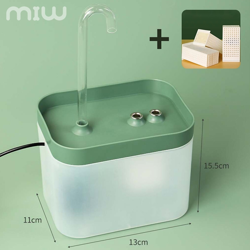 Fonte de água pet elétrica transparente 1.5L Dispensador de água pet cat water dispenser