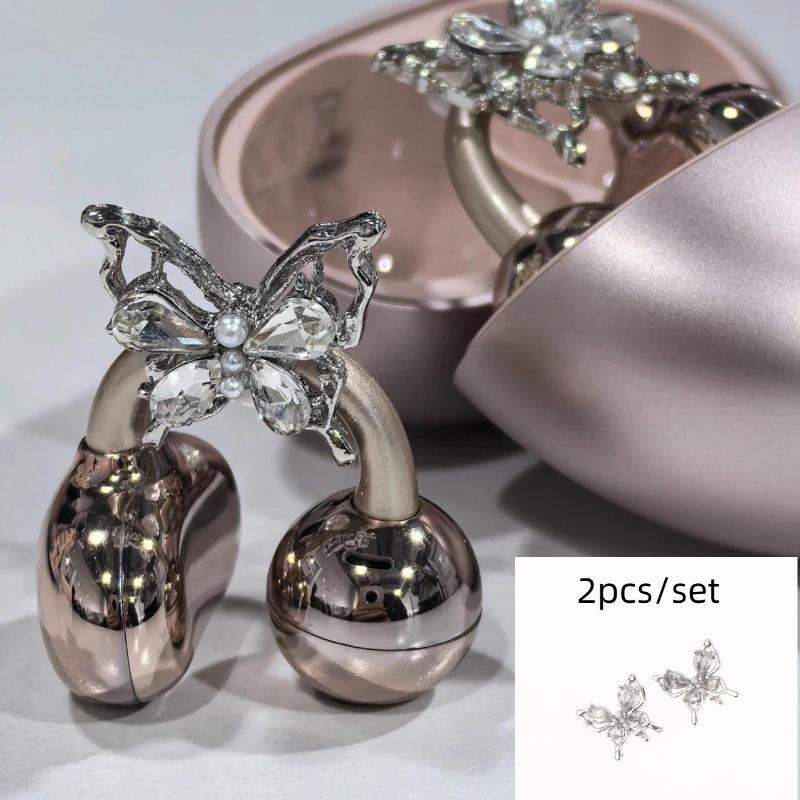 [extremewellgen] 2 Peças De Decoração De Strass Para Fones De Ouvido Com Clipe , Orelha Aberta , Zircônia Decorativa , A