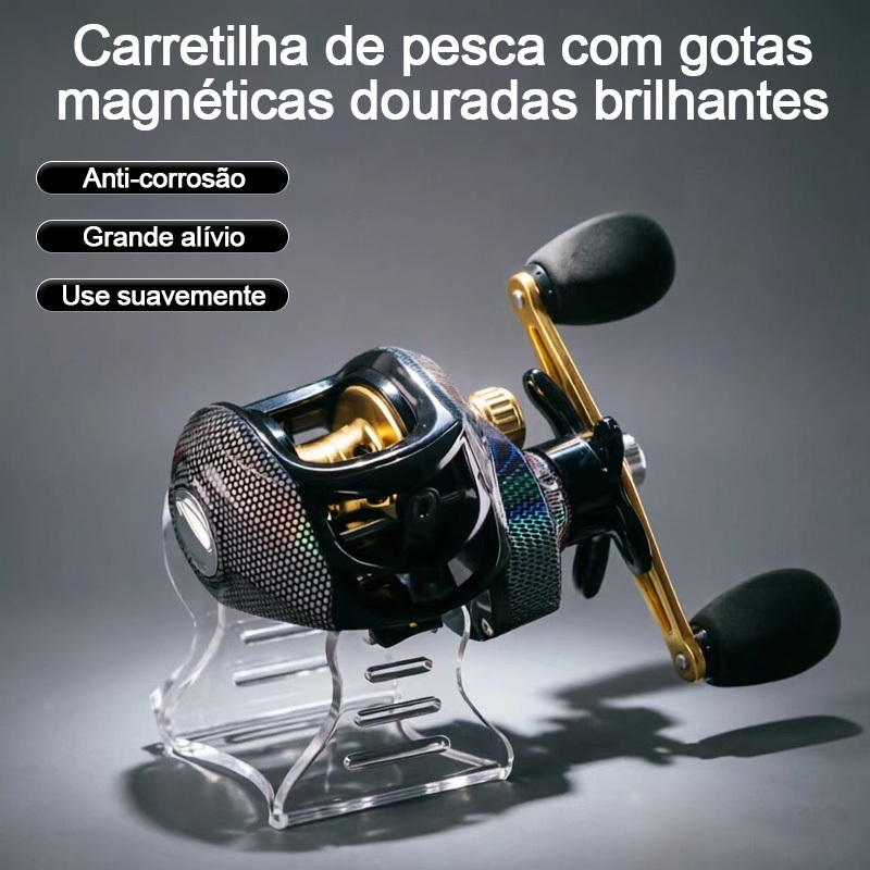 Carretilha de pesca em forma de gota com freio magnético capacidade de carga de 200 kg,relação de transmissão de 7,2:1