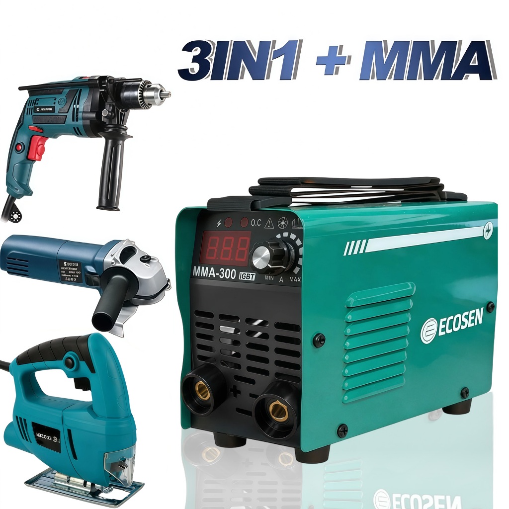 4 em 1 Esmerilhadeira Angular +Furadeira de impacto+Serra Tico Tico+Máquina Solda Inversora MMA E Acessórios Gratuit