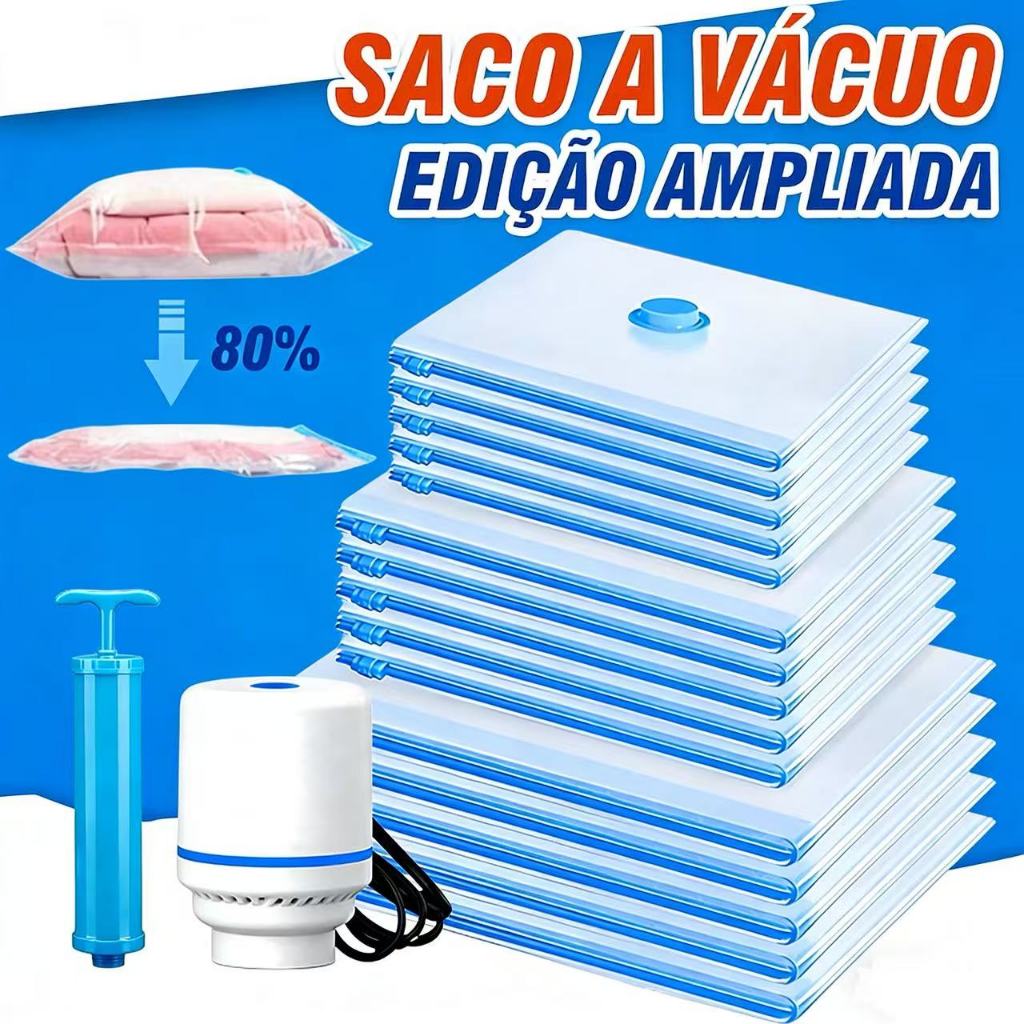 Sacos De Vácuo Para Organização De Roupas  Mala De Viagem Guarda-Roupa Bomba Manual