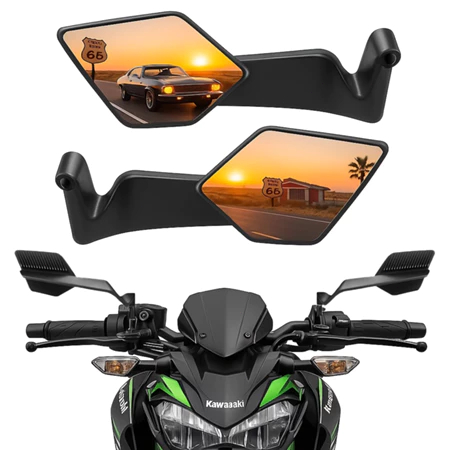 Espelho Retrovisor Quadrado Universal Em Liga De Alumínio Para Motocicleta
