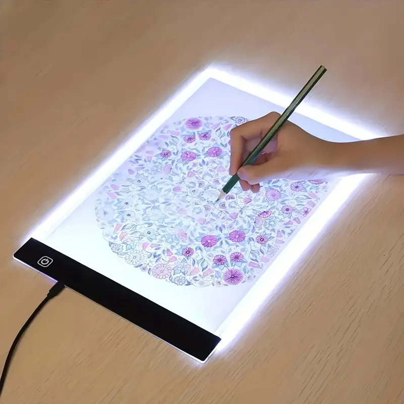 Mesa De Luz Led Branco Desenho Transposição A4 Profissional Led 03 Tons