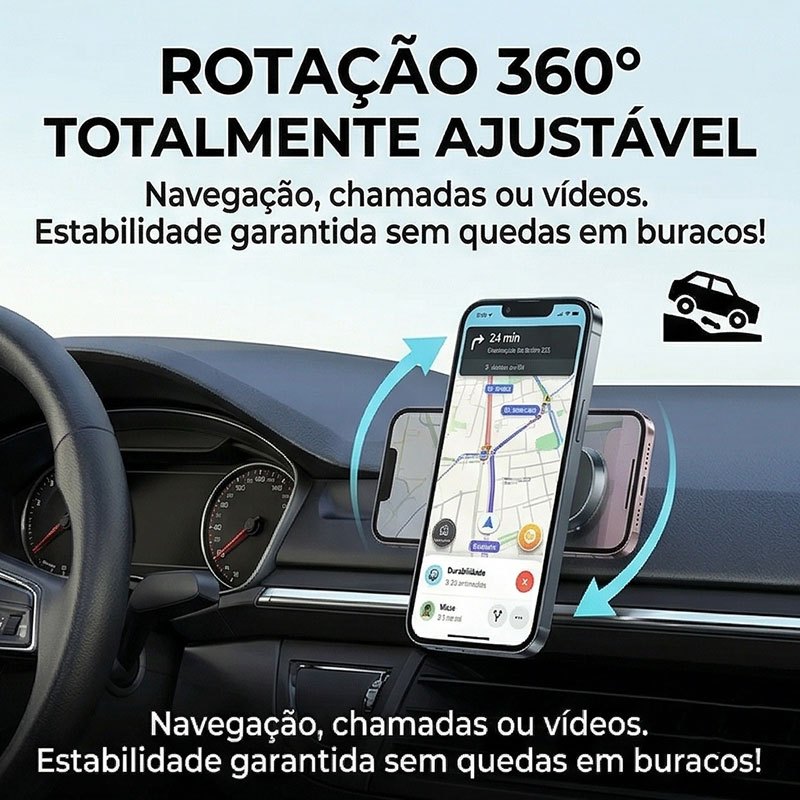 Suporte Magnético Ultra Forte Para Telefone Carro , Montagem Em Painel 360 ° Rotação , Universal Celular iPhone Samsung 