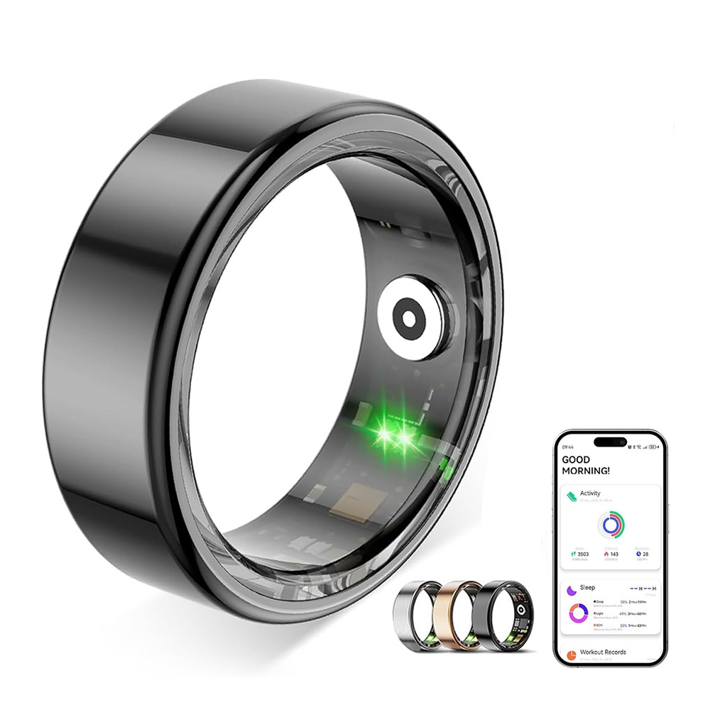 Anel Inteligente para Homens e Mulheres, Monitor de Frequência Cardíaca, Sono e Oxigênio, IP68 À Prova d'Água