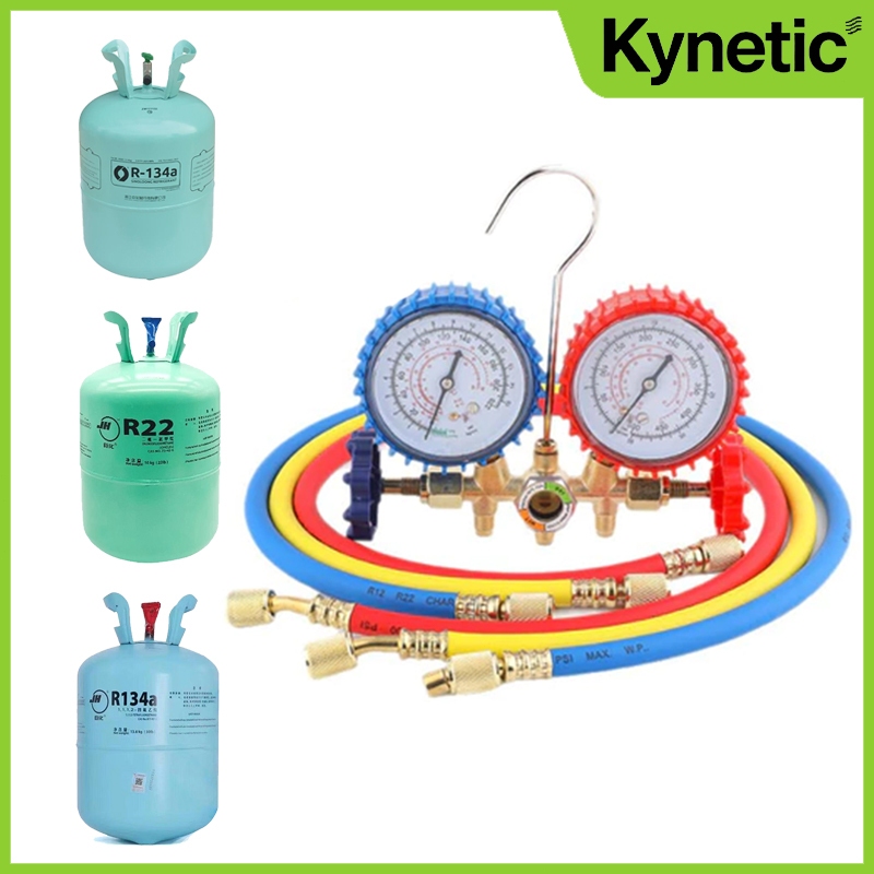 Manifold Ar Split – Compatível com R12, R22, R134a, R404a e R502 – Com Mangueiras de 90cm