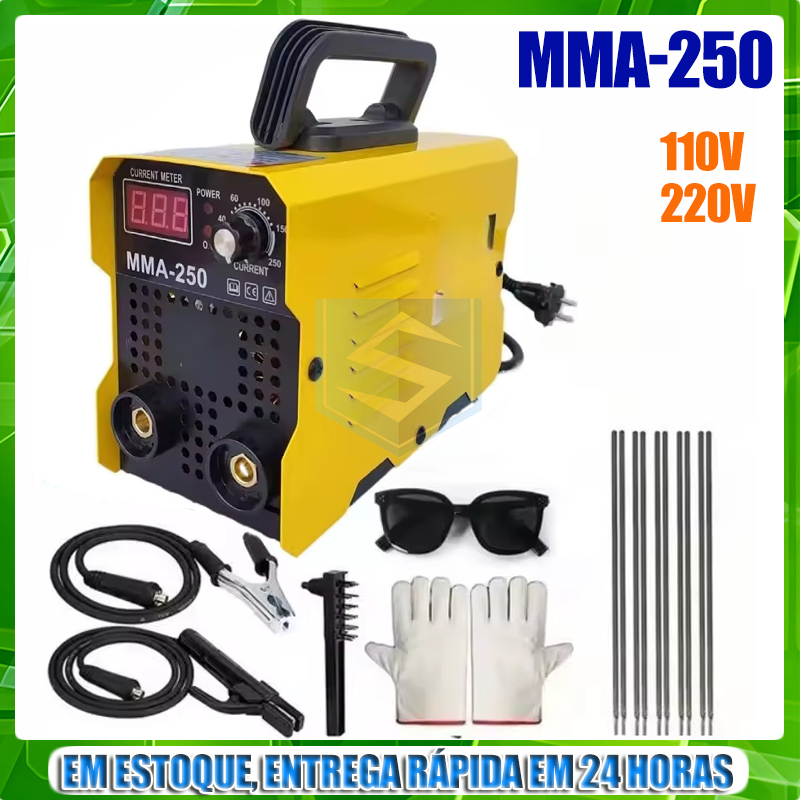 Máquina de Solda Inversora IGBT Portátil MMA-250 110V 220V