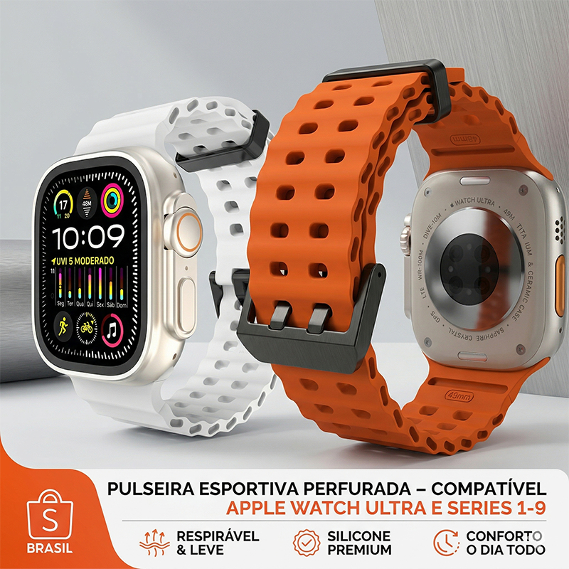 Pulseira Esportiva De Silicone Respirável Para Relógio Apple 38mm 42mm , De Substituição Durável Flexível Série iWatch