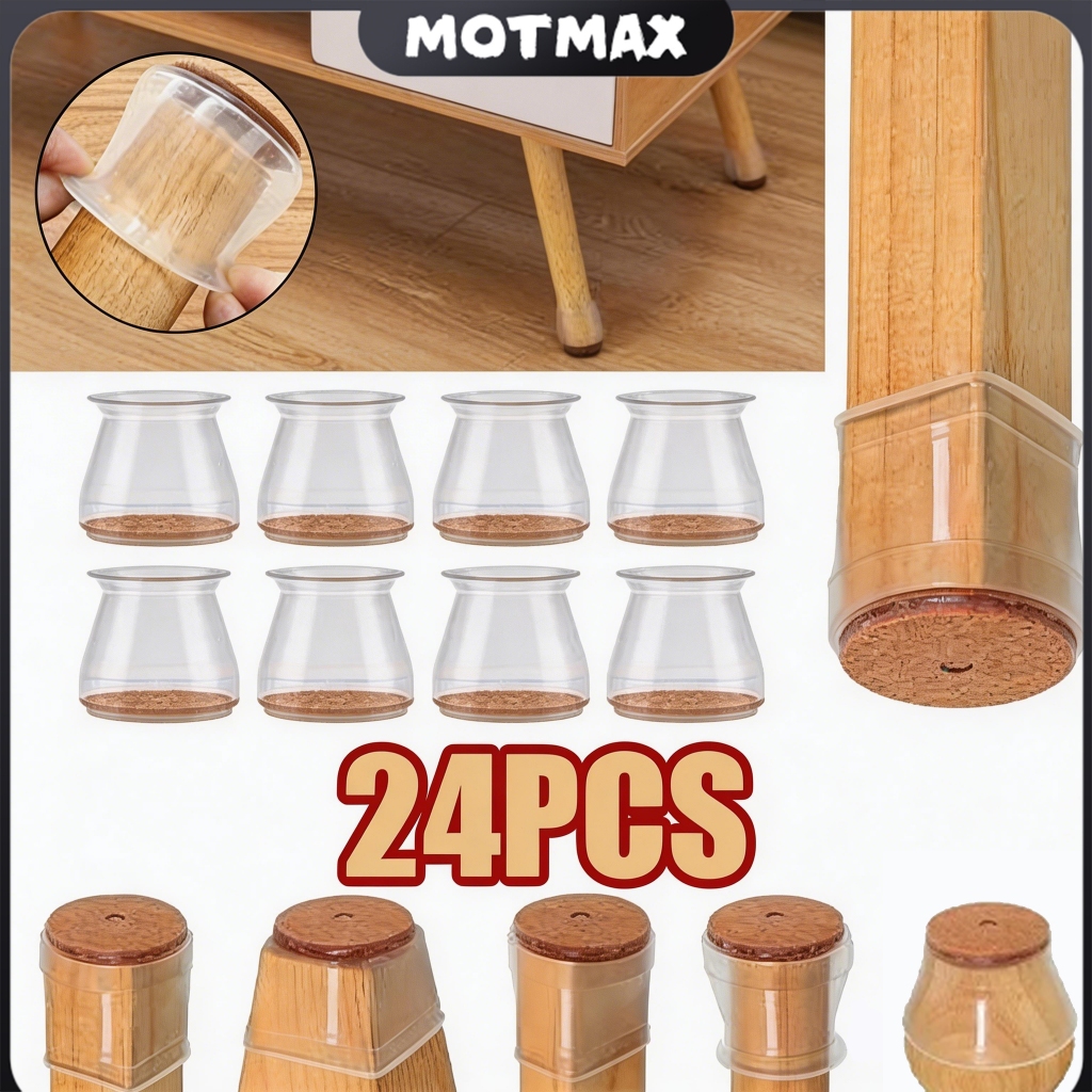 Kit 24 Peças Protetor Para O Pé Da Cadeira Mesa De Silicone Redução de Ruído Mesa Cadeira Redondo Pé Capa