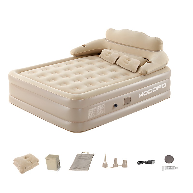 Cama De Ar Inflável MODOFO Premium Com Encosto Ergonômico , Bomba Automática De 4000mAh , Luz LED , Suporta 800kg , Cor 