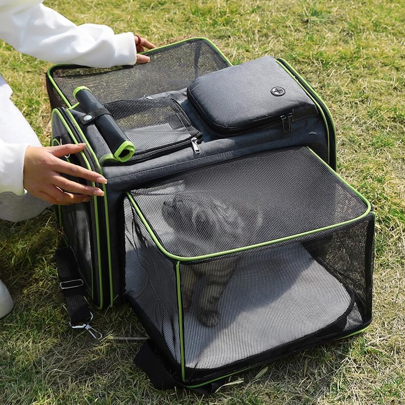 Bolsa Pet Expansível Transporte Viagem Avião Gatos Expansível com Almofada Removível