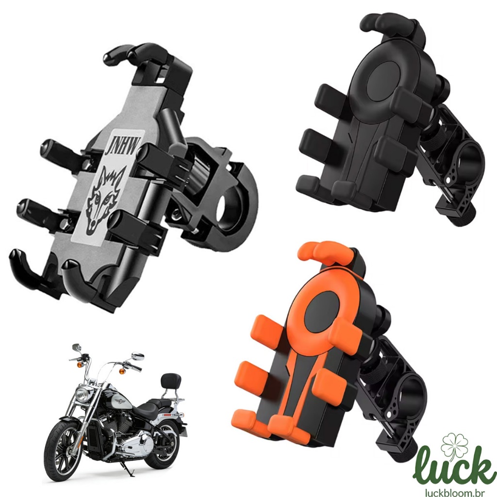 Suporte Antichoque para Celular - Universal para Motos, Bicicletas e Veículos Elétricos com Rotação de 360°
