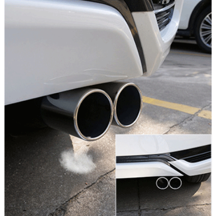 Universal burned tip reto bisel saída dupla ponta aço inoxidável slant laminado borda auto silenciadordois