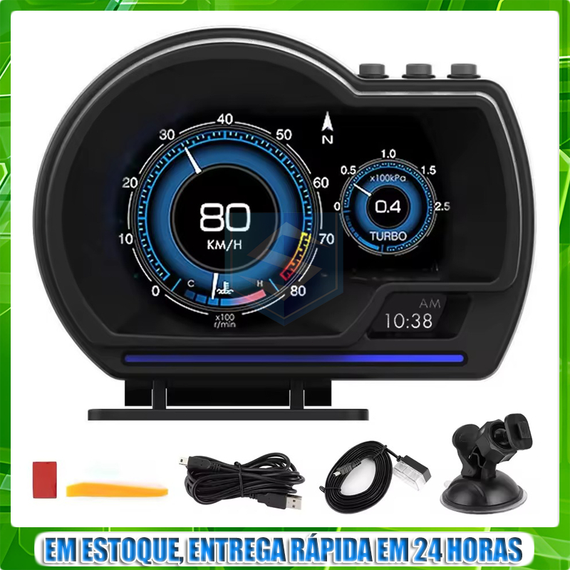 P6 Medidor De Sistemas Duplos Universal E GPS Velocímetro Up Display Multifuncional Temperatura Da Água Turb