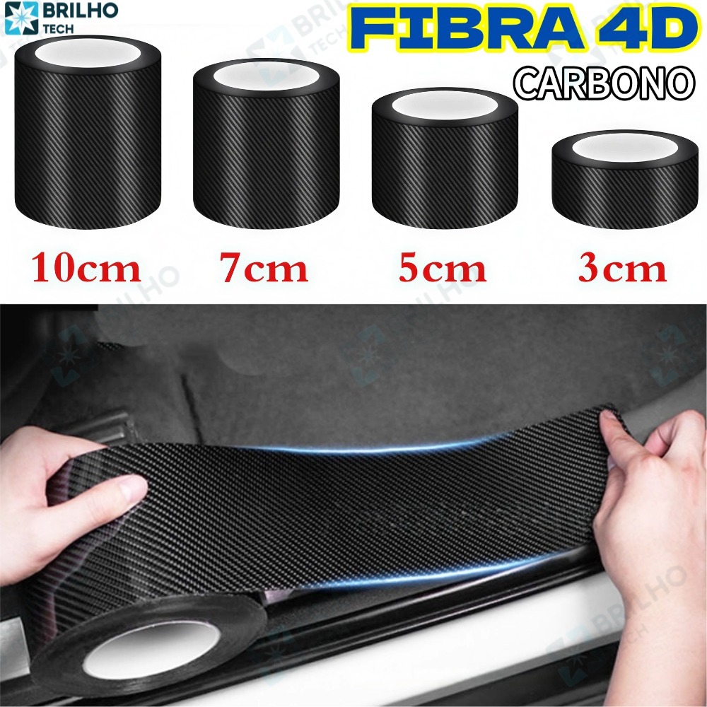 3D Adesivo De Fibra De Carbono Pára-Choques sSrip Interior Do Carro Corpo À Prova Dwaterproof Água Anti Risco-BT