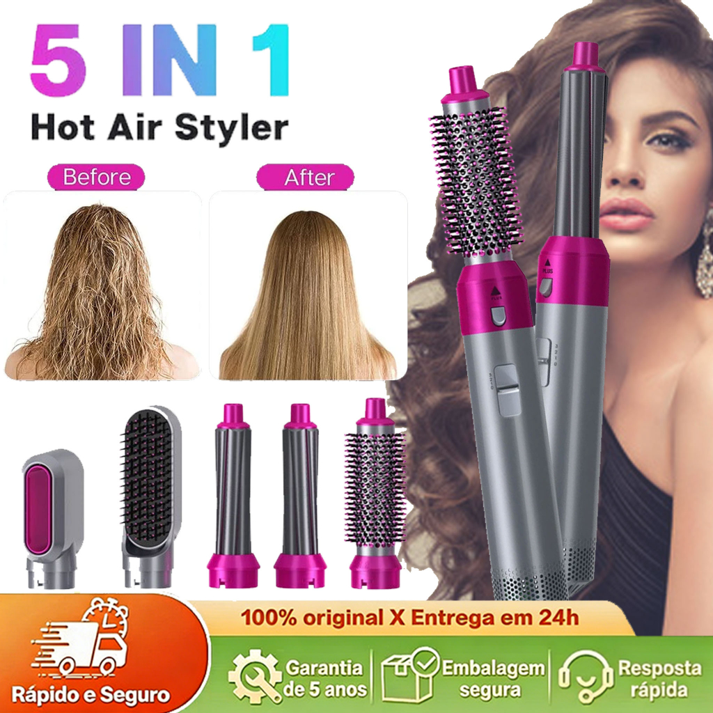 Pente de ar quente cinco em um, secador de cabelo, pente modelador 110V/220V