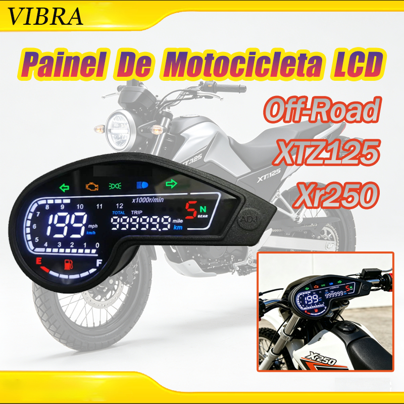 XR250 NXR150 Bros 2003-2014 xtz125 Medidor Digital LCD Odômetro Velocímetro Tacômetro