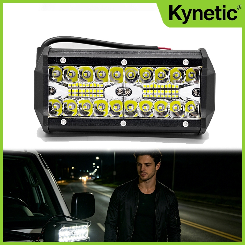 Farol de Barra LED 40 LEDs 120W – 12-60V, 17cm, IP65, Luz Branca Fria – Caminhonete, Jeep, Trator e Off-road